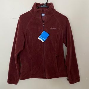 Columbia NWT FullZip Maroon Fleece Jacket